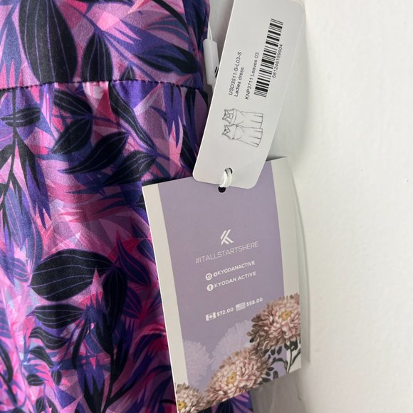 NWT Kyodan Outdoor Racerback Athletic Dress Leaves Mini Purple Size Small S NEW - Picture 5 of 11